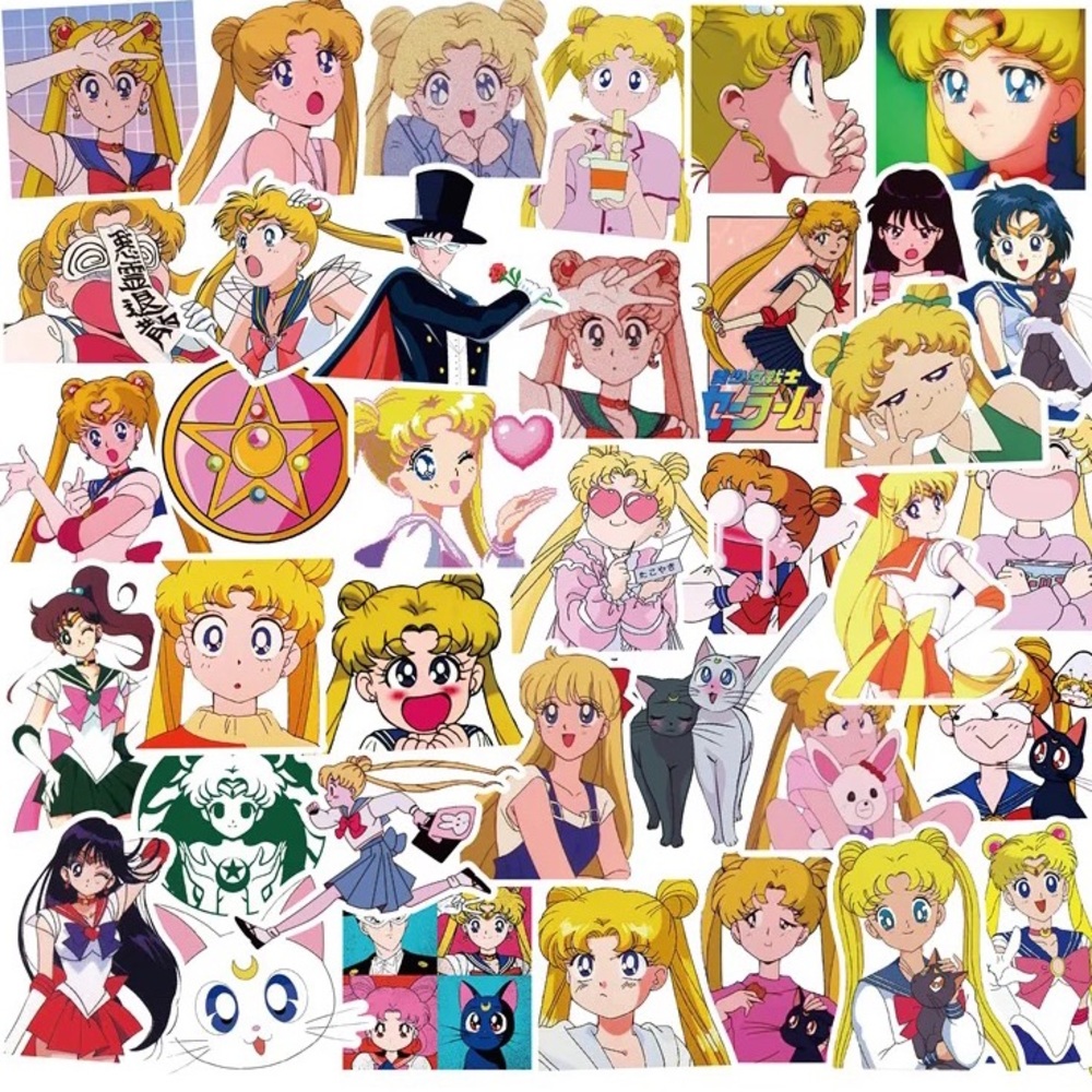 50pcs Sailor Moon Waterproof Vinyl Decal Stickers